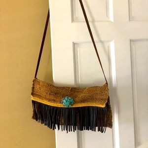 Adorable New Bohemian Style Leather Fringe Purse